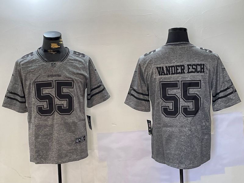 Men Dallas Cowboys #55 Vanderesch Grey 2024 Nike Limited NFL Jersey style 1